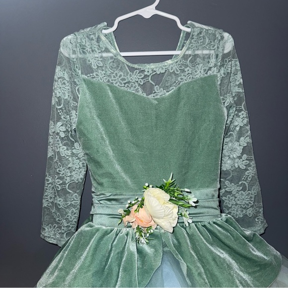 Weissman | Green Velour and Lace Dance Tutu, Size IC - Picture 3 of 7